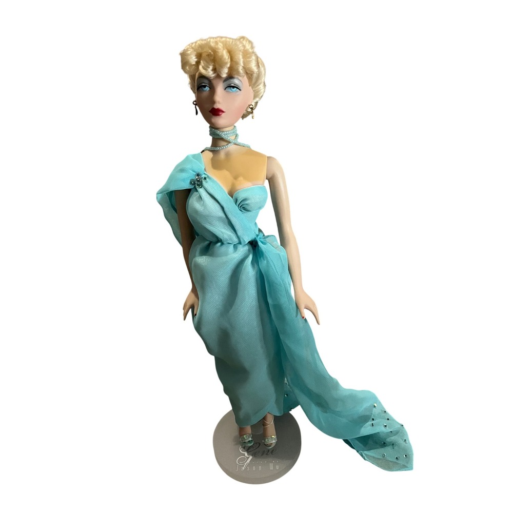 Gene Marshall Doll Jason Wu Integrity Toys Aqua Blue Gown Rhinestones 15.5 Inch